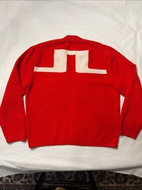 J.Lindeberg Red V-Neck Button Cardigan